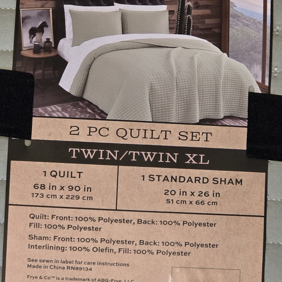 Frye and Co. Green Quilt Set Twin/Twin XL 2pc - Picture 3 of 3